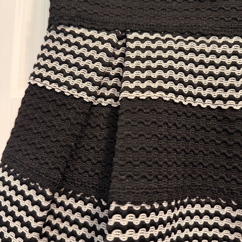 Petit Gateau Pleated Black & White Structured Mini Skirt Womens M Twee Academia View 2